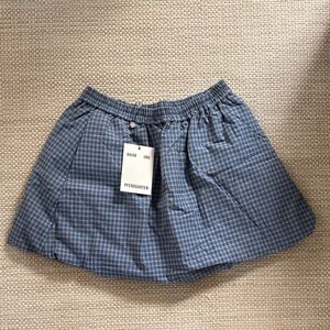 Baum und Pferdgarten Blue Checked Elastic-Waist Skirt